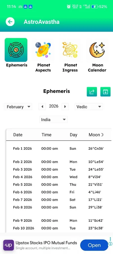 Panchang & Ephemeris