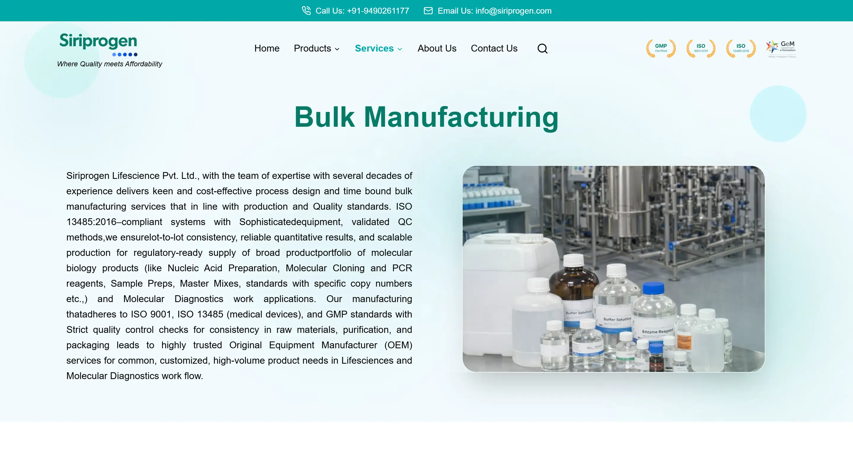 Bulk Manufacturing Solutions